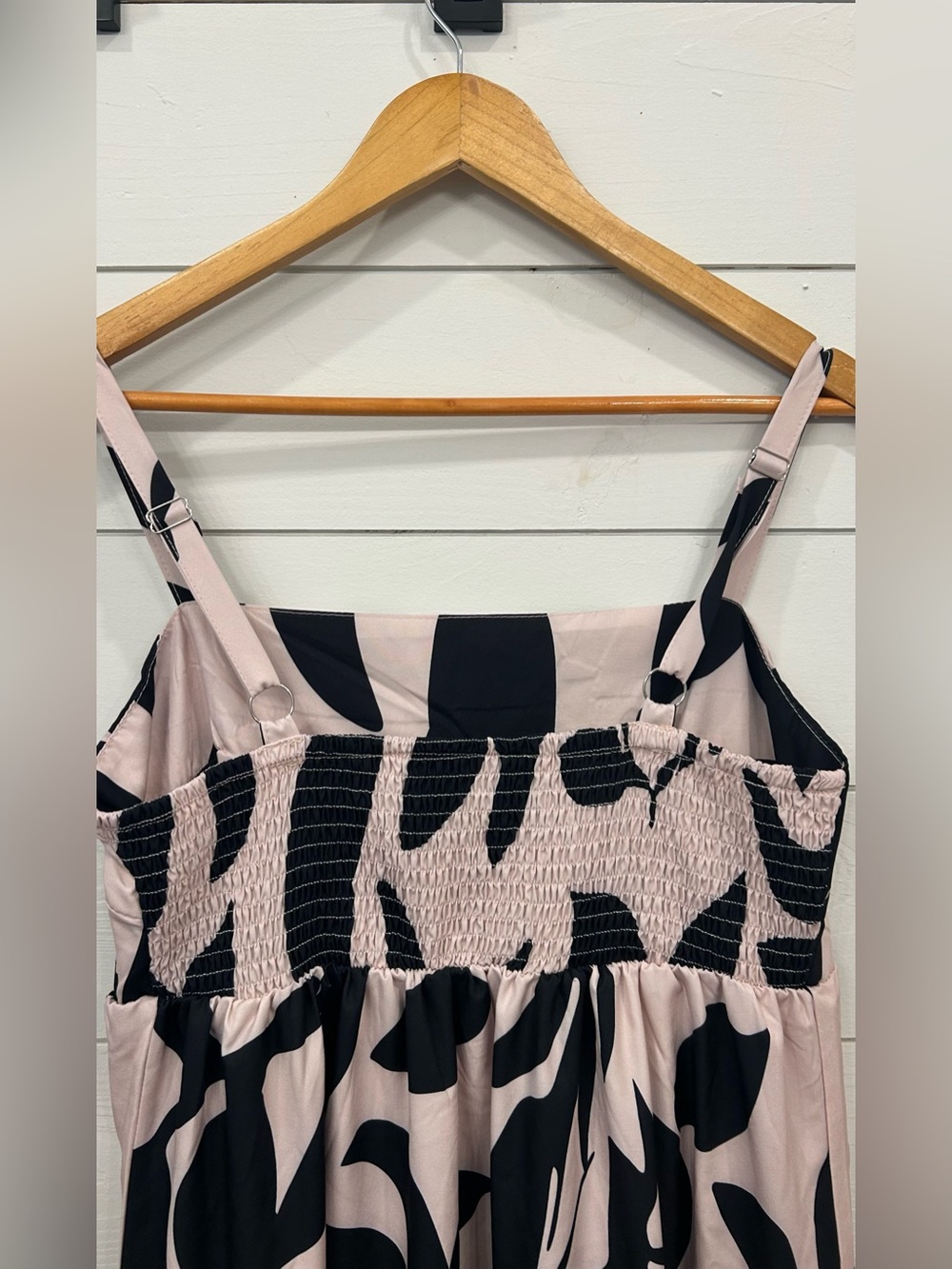 SHEIN Pale Pink and Black Abstract Tiered Maxi Dress - Picture 3 of 4